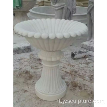 Vaso di fiori di marmo bianco per giardino